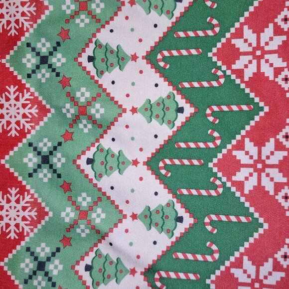No Boundaries Seamless Christmas Leggings XL 15-17 Snowmen Trees Candy Canes Red - Picture 2 of 5